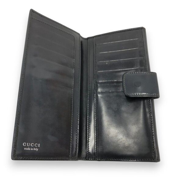 Gucci (Authentic) Vintage Y2K Soho GG Black Patent Leather Long Wallet VGUC - Picture 8 of 11